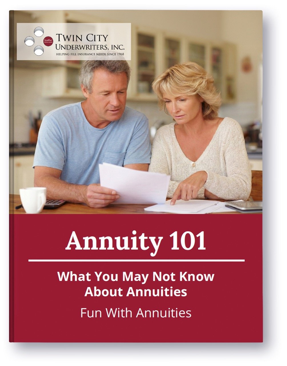Annuity 101 ebook cover with couple at table reviewing paperwork