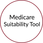 circle with text inside that says "medicare suitability tool"
