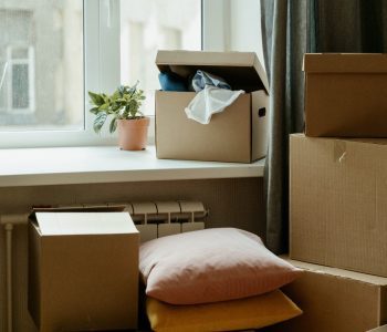 moving boxes by window