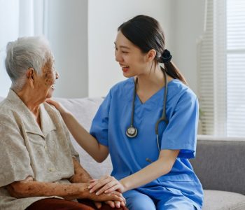 nurse supporting elder in hospice care